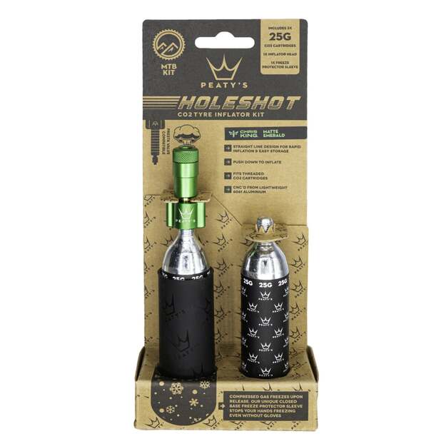 CO2 pompa PEATY S HOLESHOT CO2 TYRE INFLATOR - MTB (25G) - EMERALD (PPR-HTI-MTB-EMR-12)