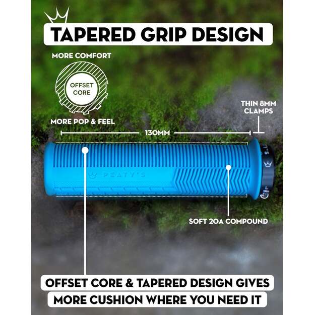 PEATY S GRIPS MONARCH KNURL THICK SLATE (PGM-KNL-THK-SLT-1)