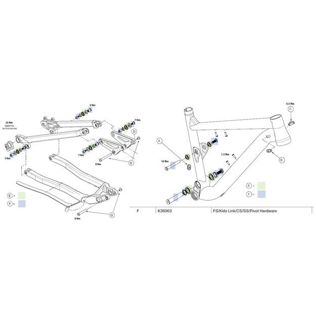 CANNONDALE FS KIDS LINK/CS/SS/PIVOT HW (K36063)