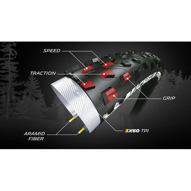 MICHELIN TIRE FORCE XC 26X2.10 PERFORMANCE LINE FOLDABLE TS TLR (149232)