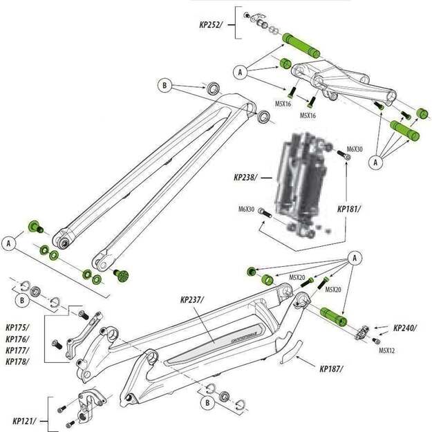 CANNONDALE LINK HARDWARE KIT FOR TRIGGER 26 (KP239/BLK)