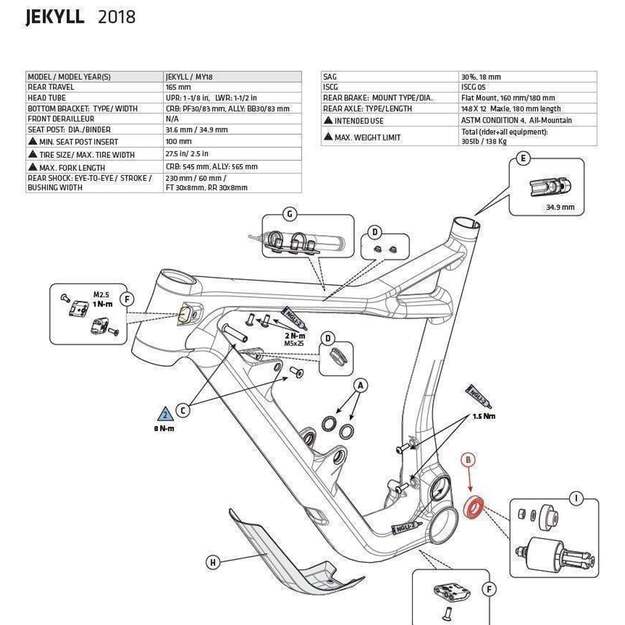 CANNONDALE KIT JEKYLL PIVOT BEARINGS (CK3167U00OS)