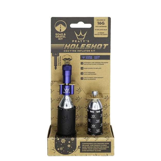 CO2 pompa PEATY S HOLESHOT CO2 TYRE INFLATOR - ROAD & GRAVEL (16G) - NAVY (PPR-HTI-RAG-NVY-12)