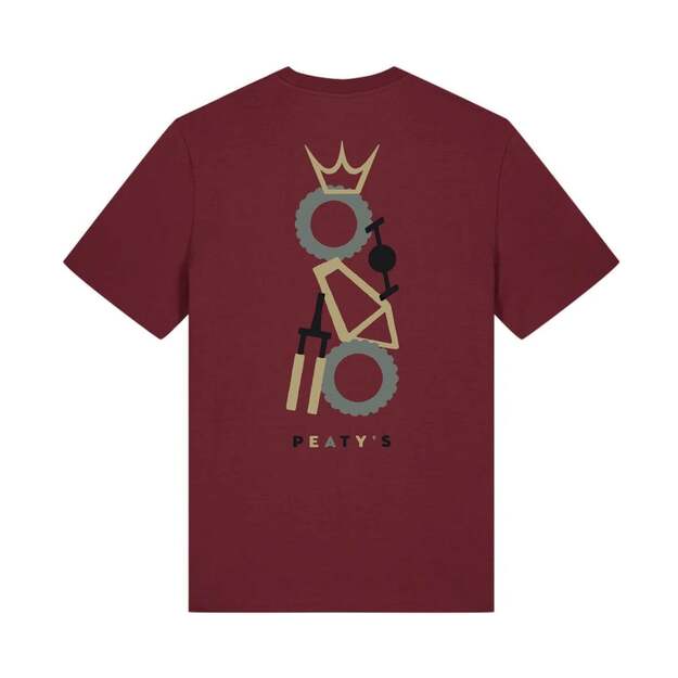 PEATY S PUBWEAR TRIKO S KRÁTKÝM RUKÁVEM STACKED BURGUNDY (PPW-25-TEE-STK-BRG)