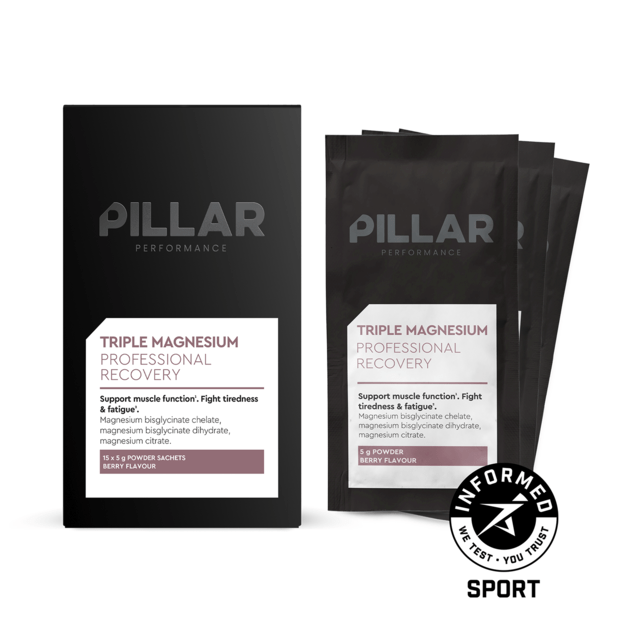 Pillar Performance trigubo magnio milteliai uogų skonio kelioninis paketas (maišeliai 15x5g)