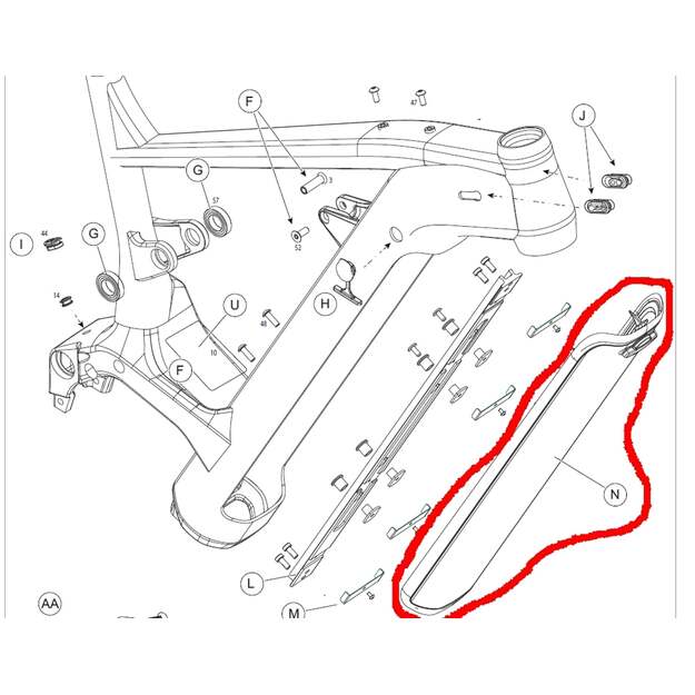 CANNONDALE BATTERY COVER DT BOTTOM EXIT 750WH (K34012)