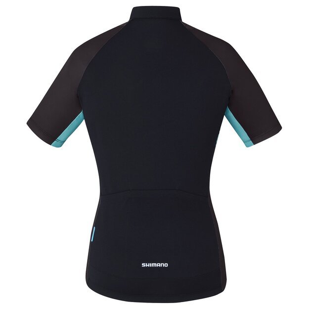 Marškinėliai Shimano Jersey SS Escape Print Black/Viridian Green (L dydis) Women