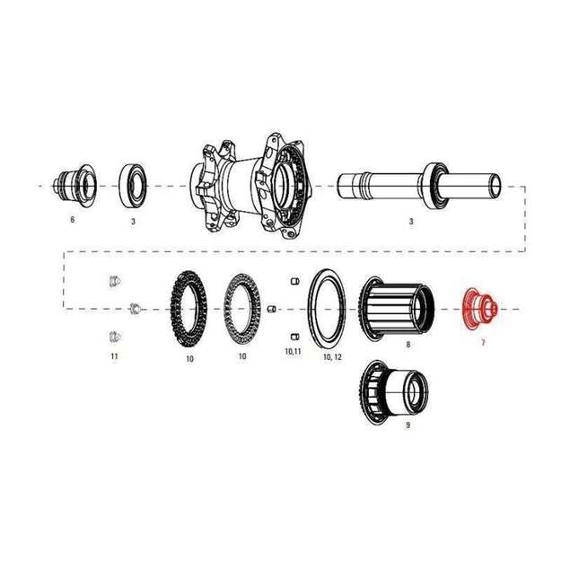 11.2018.033.002 - ZIPP END CAP DS REAR COGNITION NSW QR SRAM