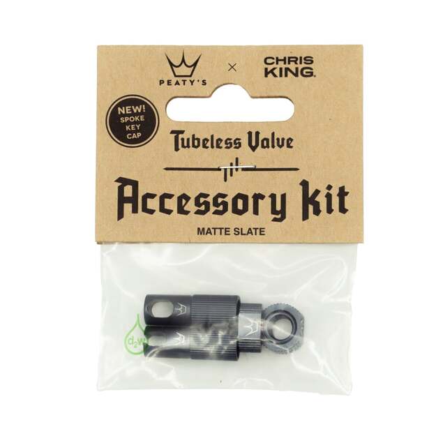 Priedas ventiliams PEATY S X CHRIS KING (MK2) SLATE TUBELESS VALVES ACCESSORY KIT (PTV2-ACCS-SLT-12)